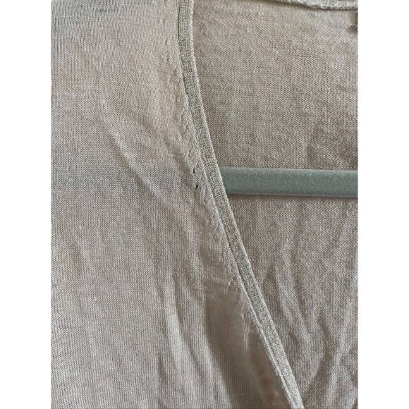 Gerard Darel Sweater Women's Linen Silk Blend Cardigan Open Front Small Tan Belt - Picture 5 of 10